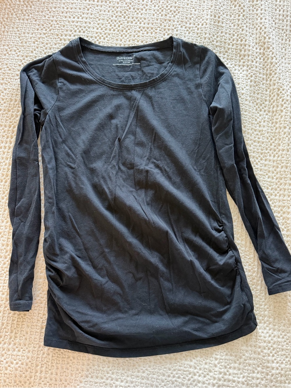 Motherhood Maternity Black Long Sleeve Nursing Maternity Top